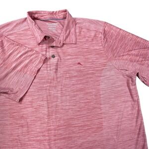 Tommy Bahama Island Zone Polo Shirt Mens 3XLT Pink Performance Short Sleeve Golf
